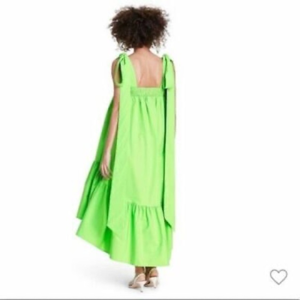 Christopher John Rogers + Target Green Hi-low Dress With Shoulder size XS - Picture 3 of 11